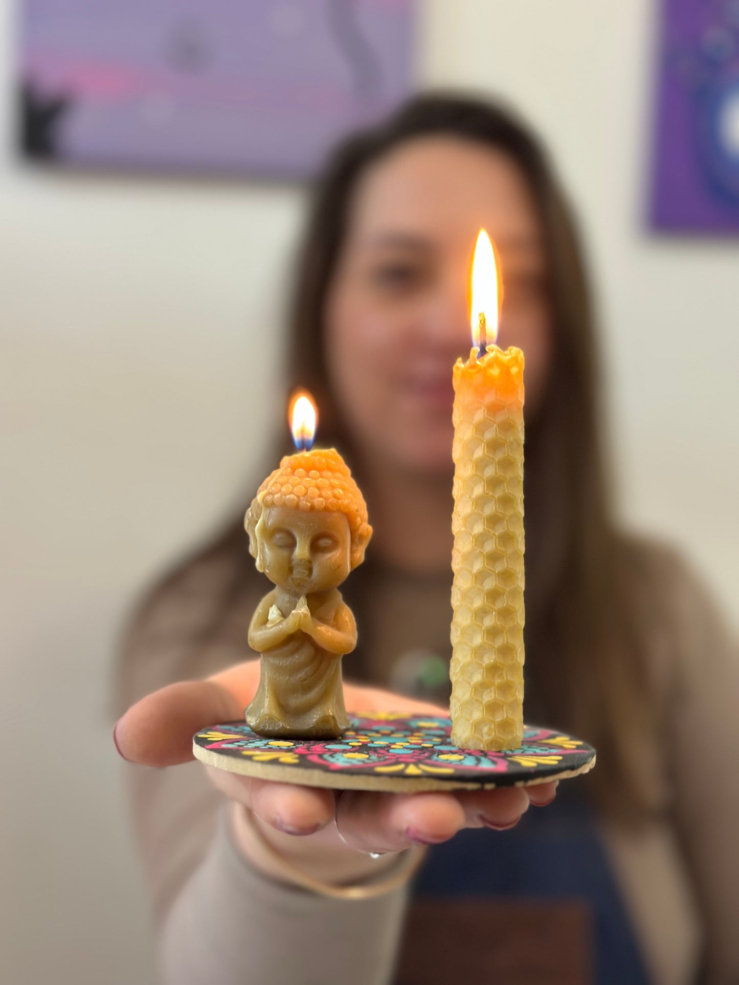 Taller velas de cera de soja y velas de miel