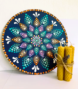 Mandala + velas de miel